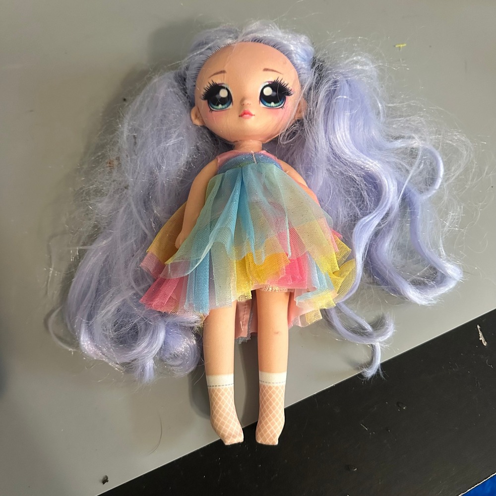 MGA Na Na Na Surprise Premium Soft Fashion Doll Lavender Hair Rainbow Dress